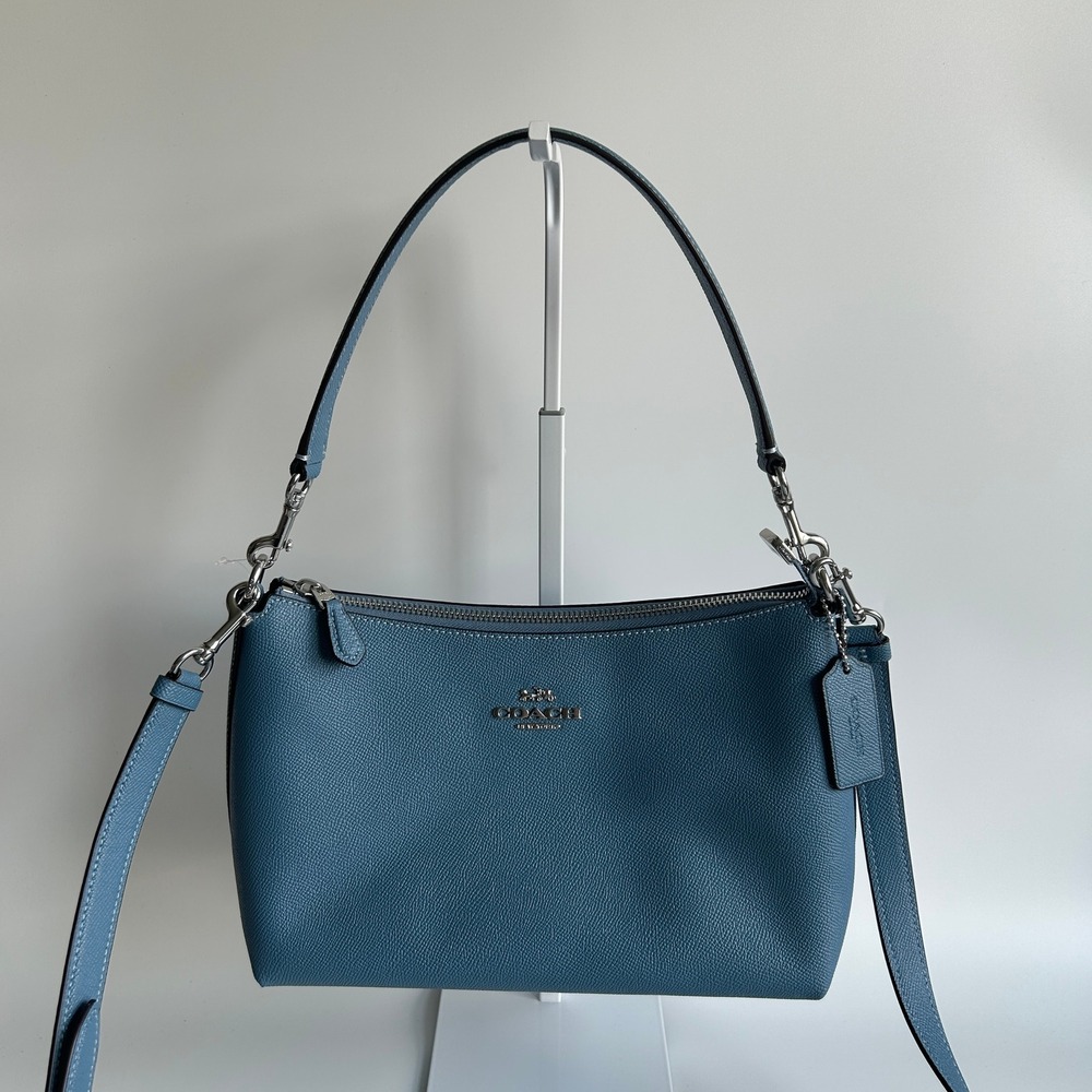 Coach Clara Convertible Shoulder Bag Light Mist Blue Leather CE584